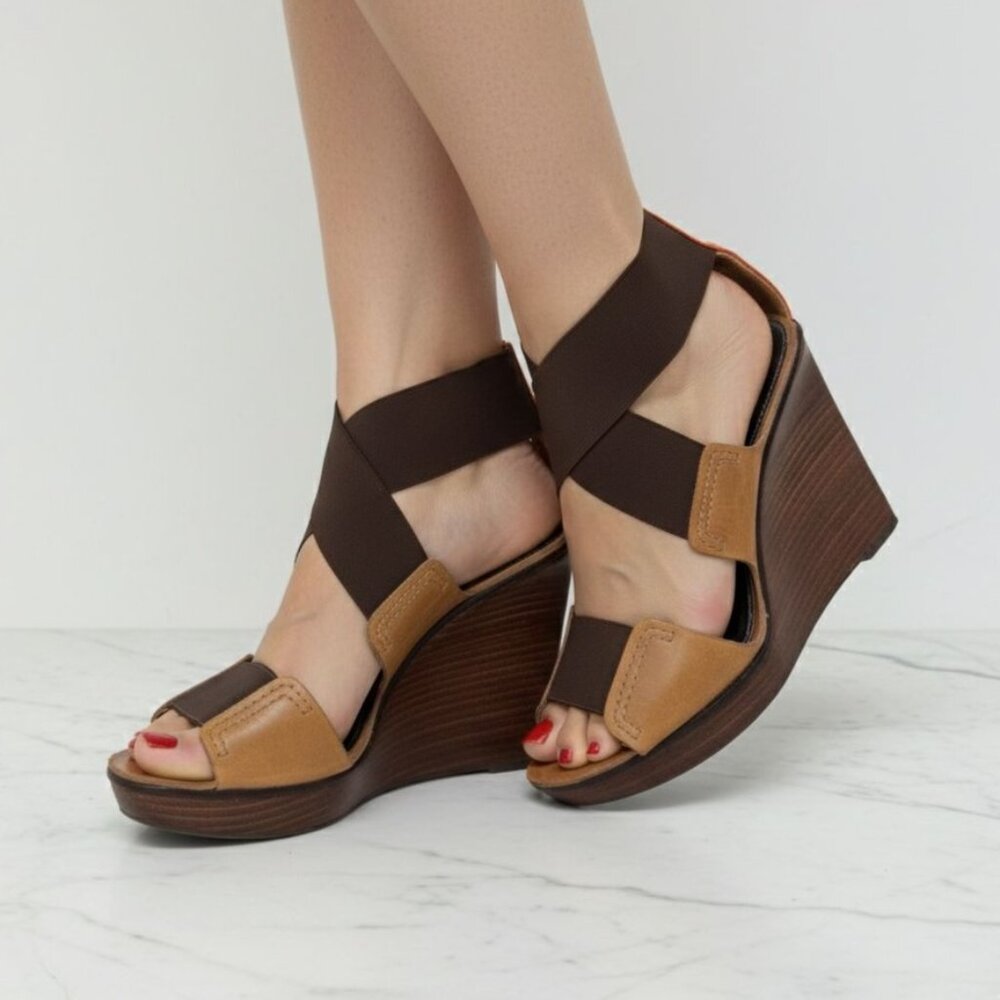 Theory Piranha Leather Yeva Wedge Heels